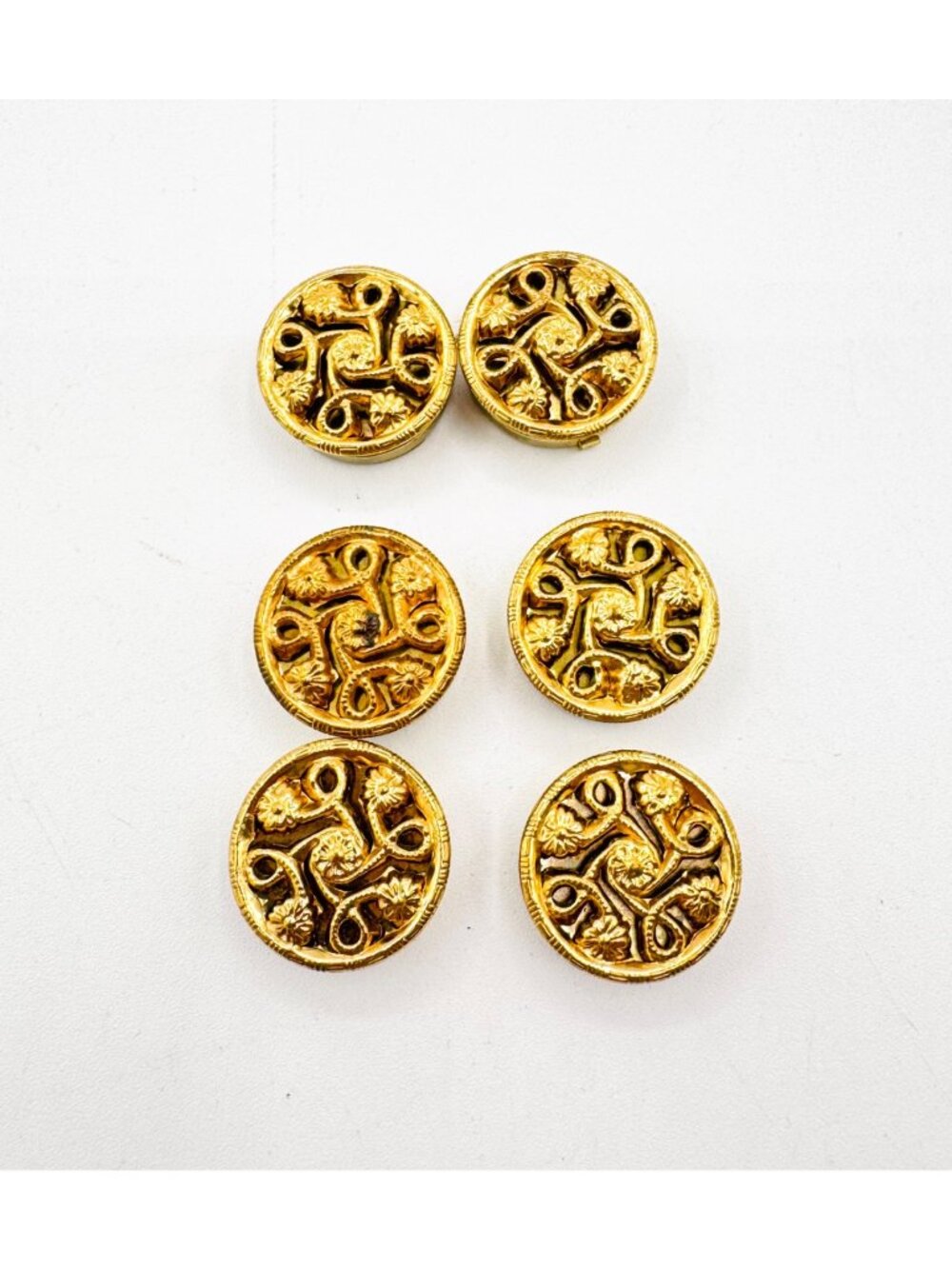 Vintage Button Covers Gold Tone Metal By Nony New York 6 qty